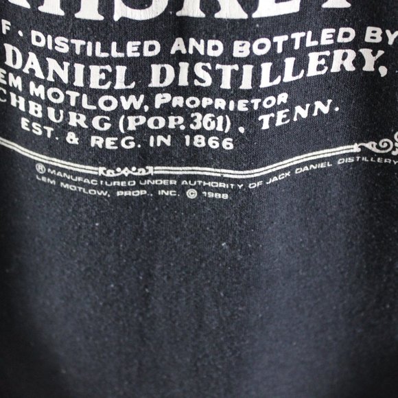 Vintage Graphic T-shir - Jack Daniel's Bottle Logo Novel Teez 1988- Men's Large - Picture 3 of 9